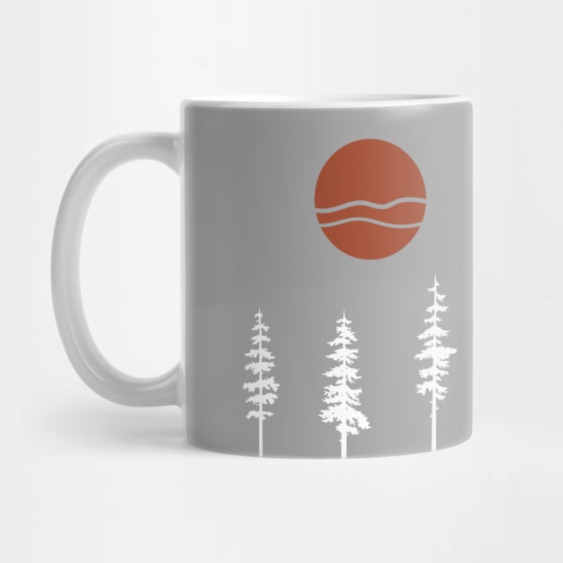 White Pine Tree Retro Sunset by GreatLakesLocals